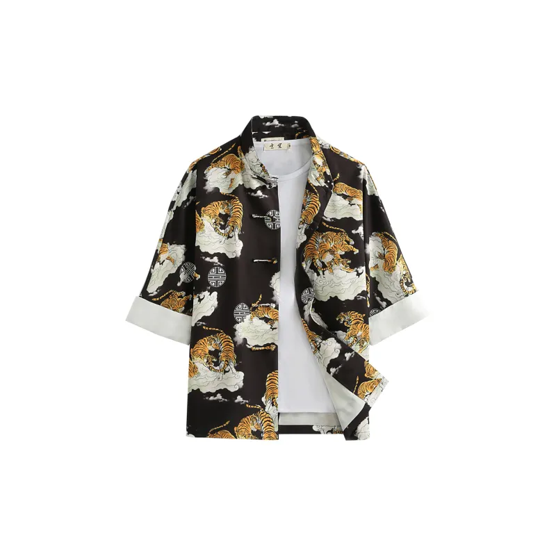 XUANSHENG Shirt Men's Black Tiger-5