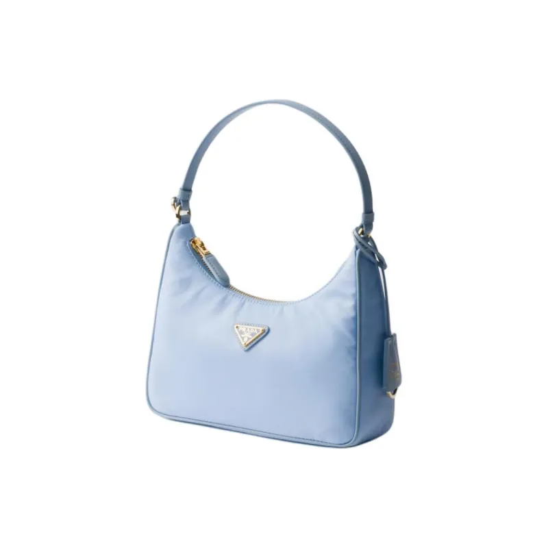 PRADA Re-Edition Recycled Nylon Shoulder Bag Handbag Shoulder Bag Mini Women's Light Blue-1