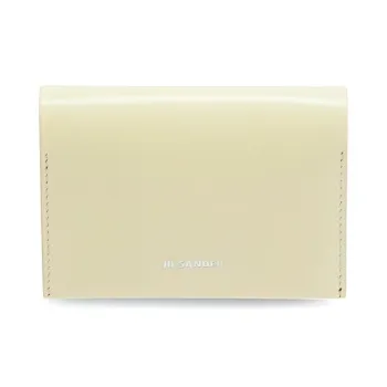 JIL SANDER Calfskin Wallet Women's Beige Yellow