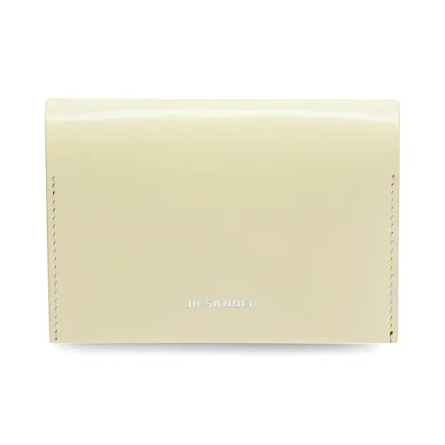 JIL SANDER Calfskin Wallet Women's Beige Yellow-0