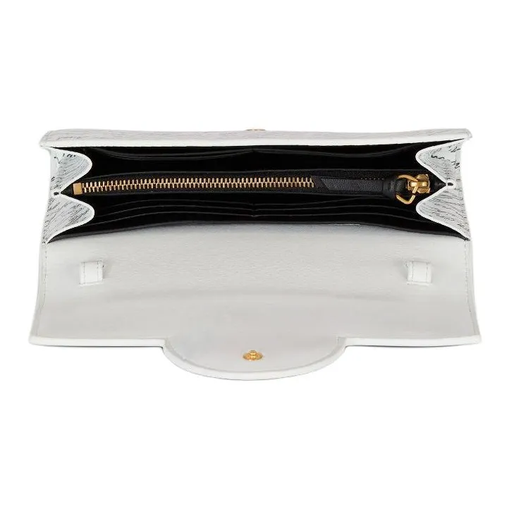BALMAIN B BUZZ Calfskin Wallet Women's White-2