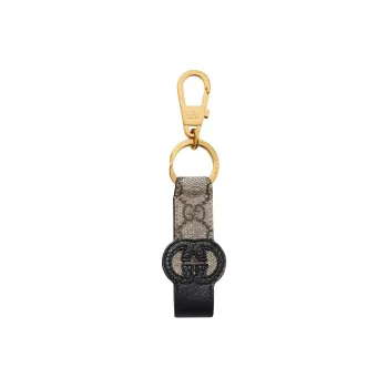 GUCCI Interlocking G Leather Keyring