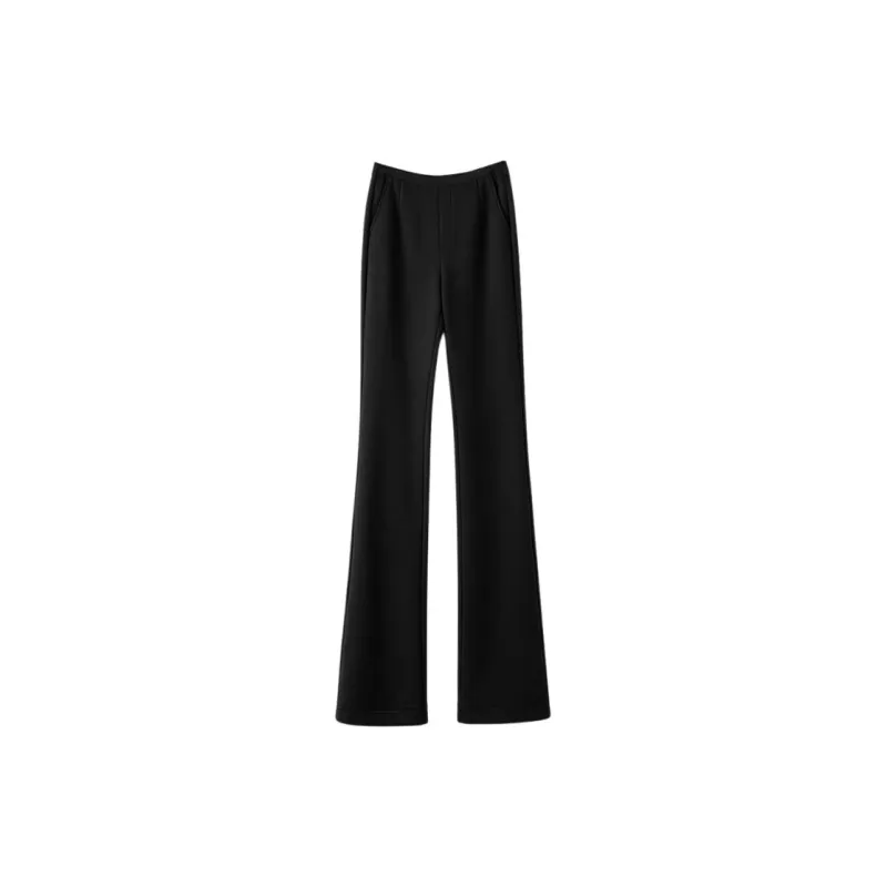 Late White Casual Pants Women's Black-2