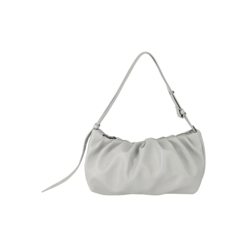 ALICE MARTHA Artificial Leather Crossbody Bag Shoulder Bag Women's Light Gray-0