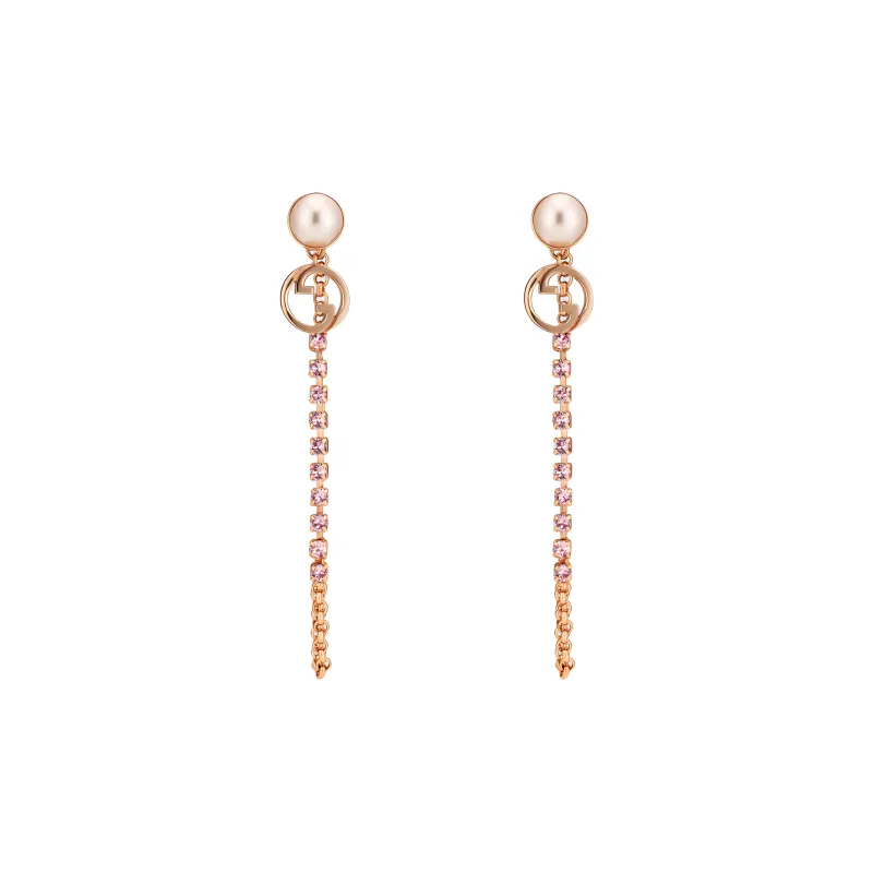 GUCCI Resin Pearls Earrings Unisex Rose Gold-0