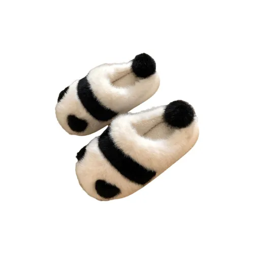 JINGEYU Cute Soft Panda 2024 Winter Students Cartoon Fleece Slippers Home Indoor Warm Postpartum Soft Sole Shoes