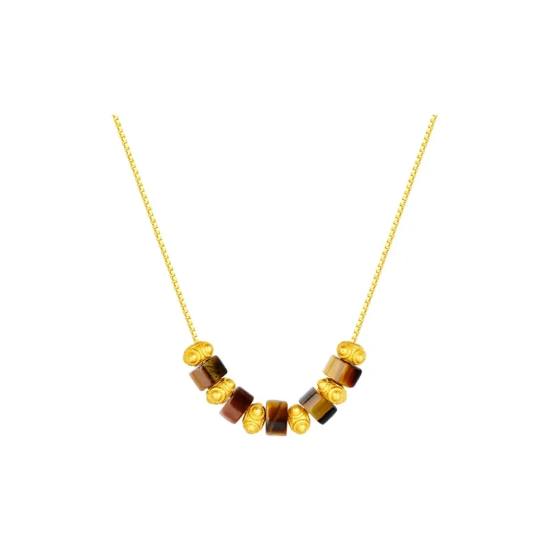 CHOW TAI SENG Tiger's Eye Stone Necklaces Women's-4