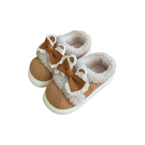 Thin Strips Cotton Slippers Women's Khaki