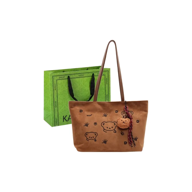 KARUISHA Suede Shoulder Bag Women's Black/Coffee/Brown-31