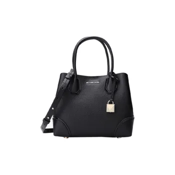 MICHAEL KORS Mercer Gallery Bucket Litchi Grain Leather Handbag Shoulder Bag Crossbody Bag Small Size Women's Black