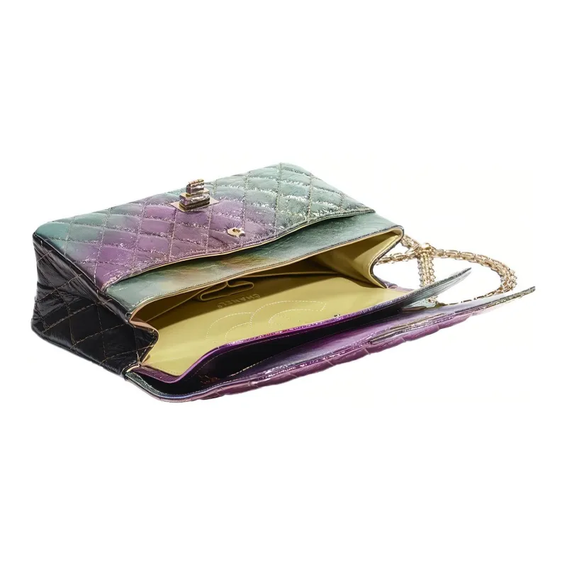 CHANEL 2.55 Sheepskin And Bright Gold Metal Flap Bag Shoulder Bag Mini Women's Multicolor-2