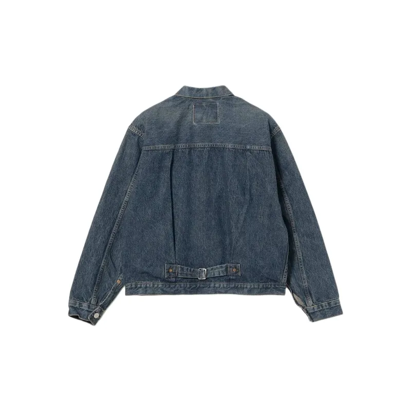 Beams FW24 OrSlow / Type1 Pleated Front Blouse Used Wash Denim Jacket Men's Blue-1