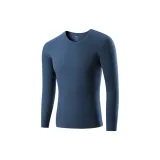 Crew Neck Unlined Clothing (Deep Dusk Blue) Deer Velvet Heat/Seamless Antibacterial