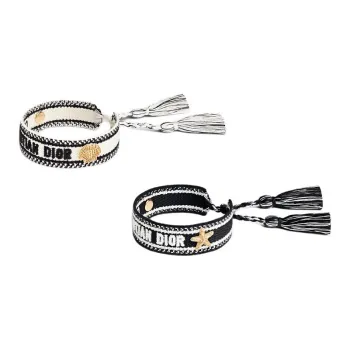 DIOR Cotton Bracelets Women's Black/White