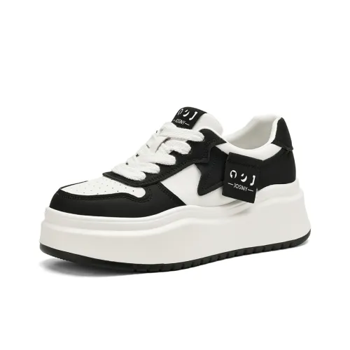 JOSINY Platform Height Increasing Skateboard Shoes Casual Shoes Women's Beige Black