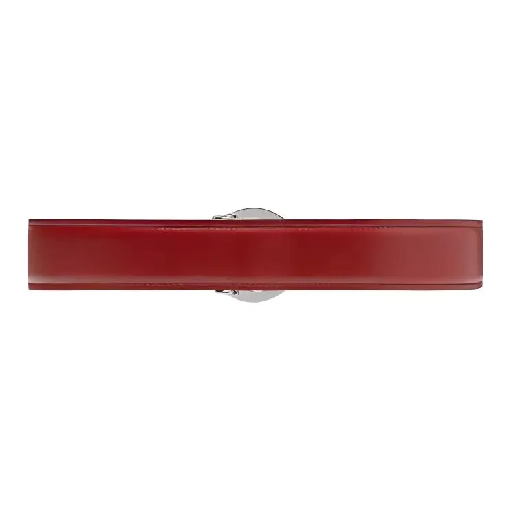 GUCCI Leather Leather Belts Men's Red Width: 4cm-1