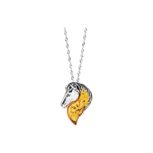 S&A S925 Silver With Amber Necklaces Women's