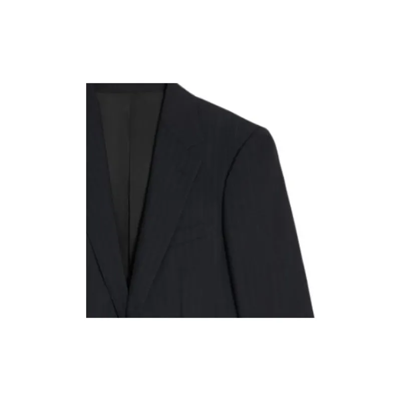 CELINE Classic Jacket In Striped Wool Navy Jackets Coats Men's Black-3