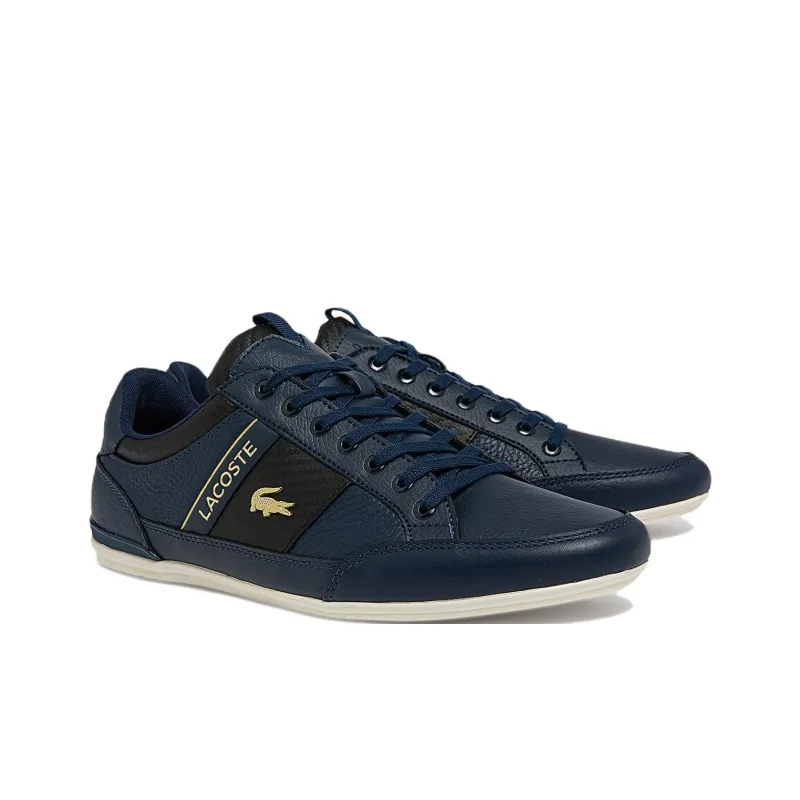 LACOSTE Chaymon Slip-Resistant Low-Top Skateboard Shoes Men's Blue Black-1