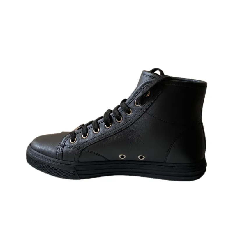 GUCCI High Top Skateboard Shoes Men's Black-1