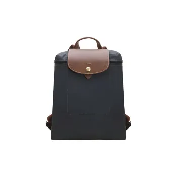 LONGCHAMP Le Pliage Fabric With Cow Leather Handbag Women's Metal Gray