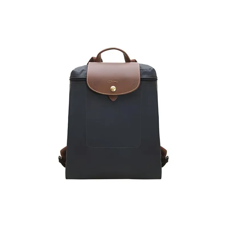 LONGCHAMP Le Pliage Fabric With Cow Leather Handbag Women's Metal Gray-0