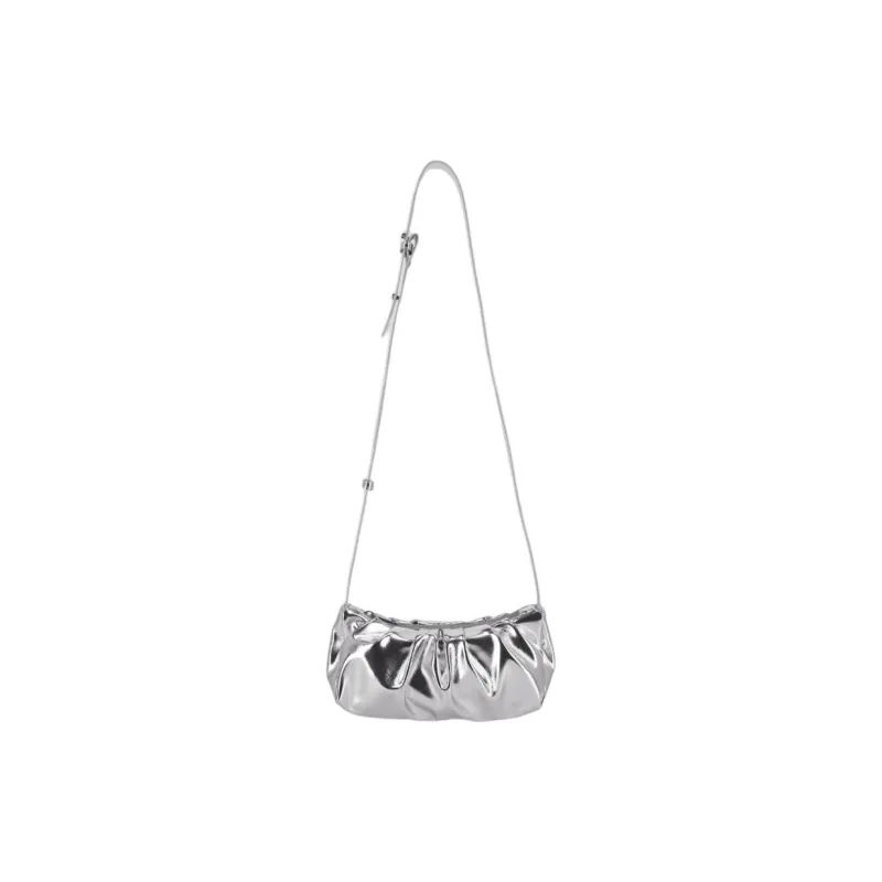 ALICE MARTHA Pure Vegan Leather Crossbody Bag Shoulder Bag Mini Women's Silver-3