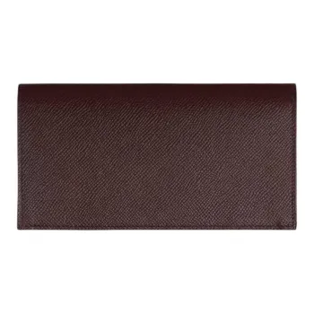 HERMES Citizen Twill Epsom Calfskin Wallet Men's Brown