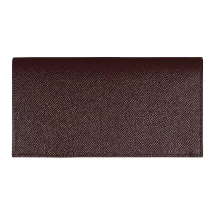 HERMES Citizen Twill Epsom Calfskin Wallet Men's Brown-0