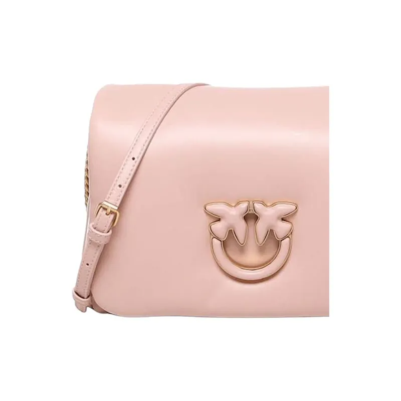 PINKO Leather Crossbody Bag, Shoulder Bag Women's Pink-3