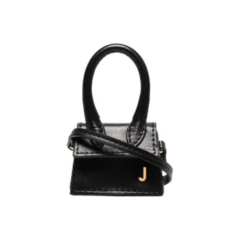Jacquemus Leather Crossbody Coin Purse, Shoulder Bag Mini Women's Black