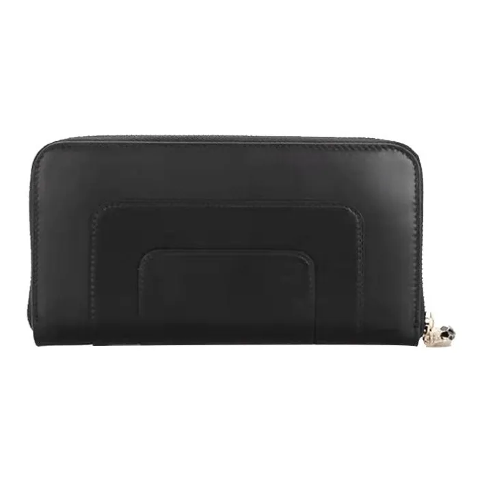 BVLGARI Calfskin Wallets With Money Clip Women's Black-2