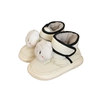 Thin Strips Cotton Slippers Unisex, White