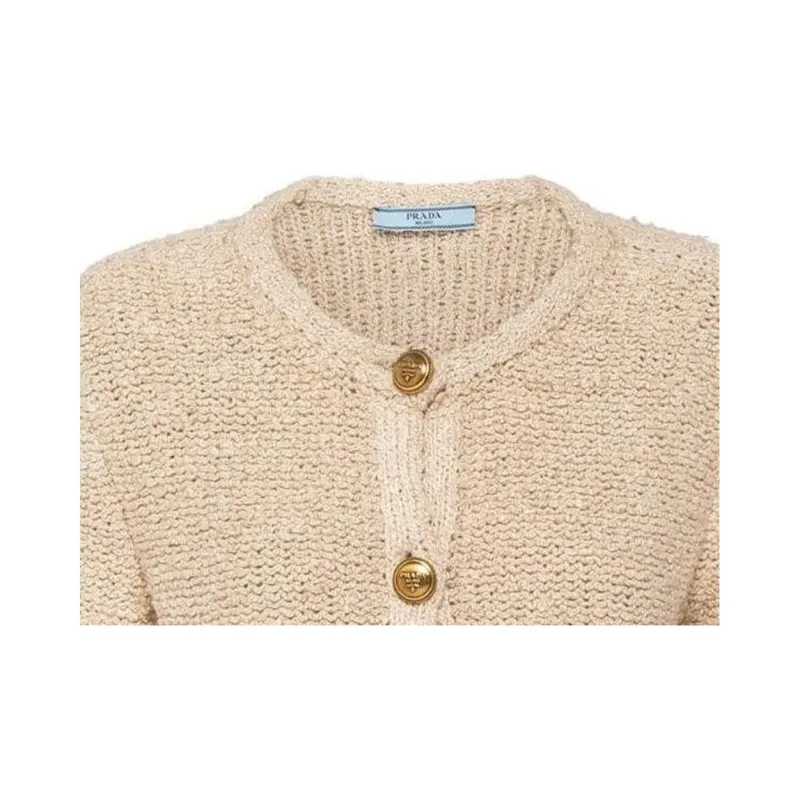 PRADA Bouclé Cropped Cardigan-3