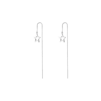 LIANDUO S 990 Silver Drop Earrings Women's