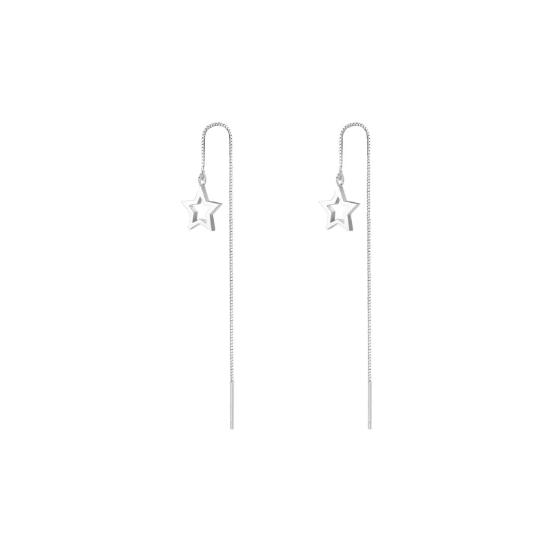 LIANDUO S 990 Silver Drop Earrings Women's-0