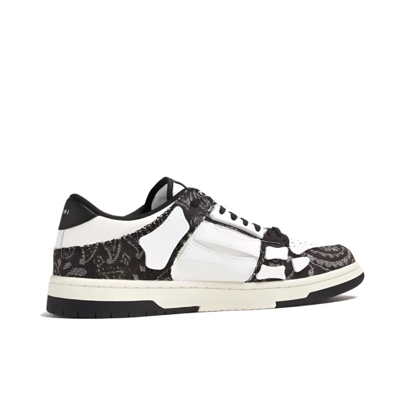 AMIRI Bandana Denim Low Top Skateboard Shoes Men's Black White-3