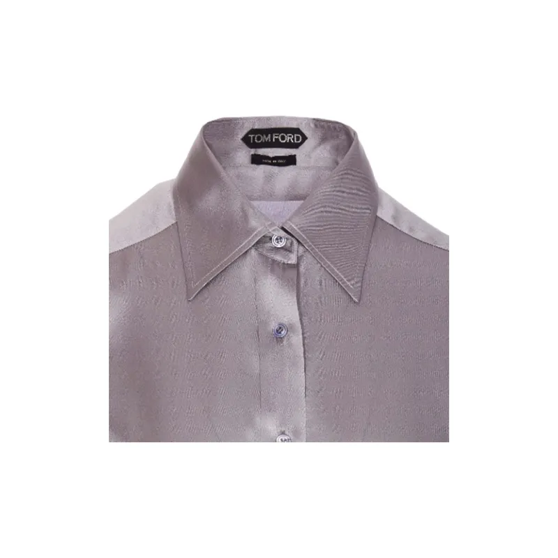 TOM FORD Fluid Charmeuse Satin Shirt-4