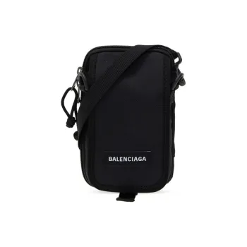 Balenciaga Nylon Fabric Shoulder Bag, Crossbody Bag, Cell Phone Pouch Men's Black