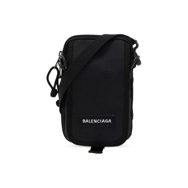 Balenciaga Nylon Fabric Shoulder Bag, Crossbody Bag, Cell Phone Pouch Men's Black-0