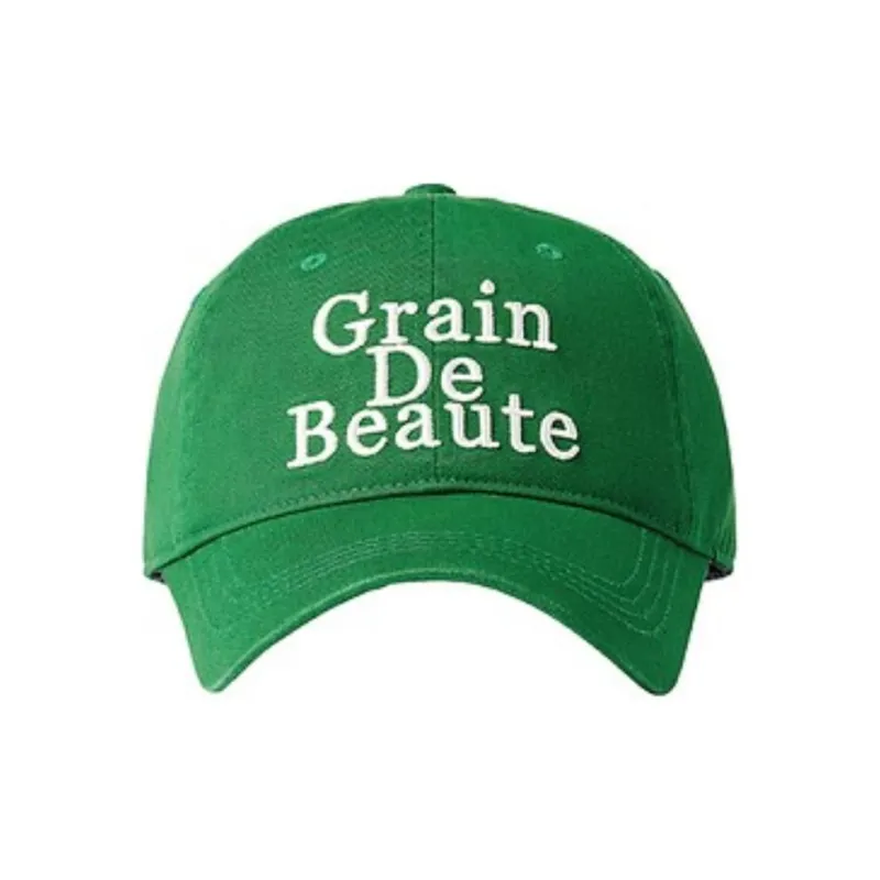 GRAIN DE BEAUTE Cotton Fabric Baseball Caps Unisex Green-1