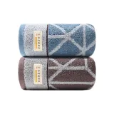 Towel 2 Pack, Blue+Brown