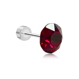 Huazi Stud Earrings 8mm-Dark Night Red