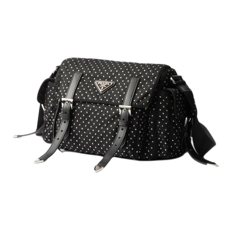 PRADA Fabric Shoulder Bag Crossbody Bag Women's Black-1