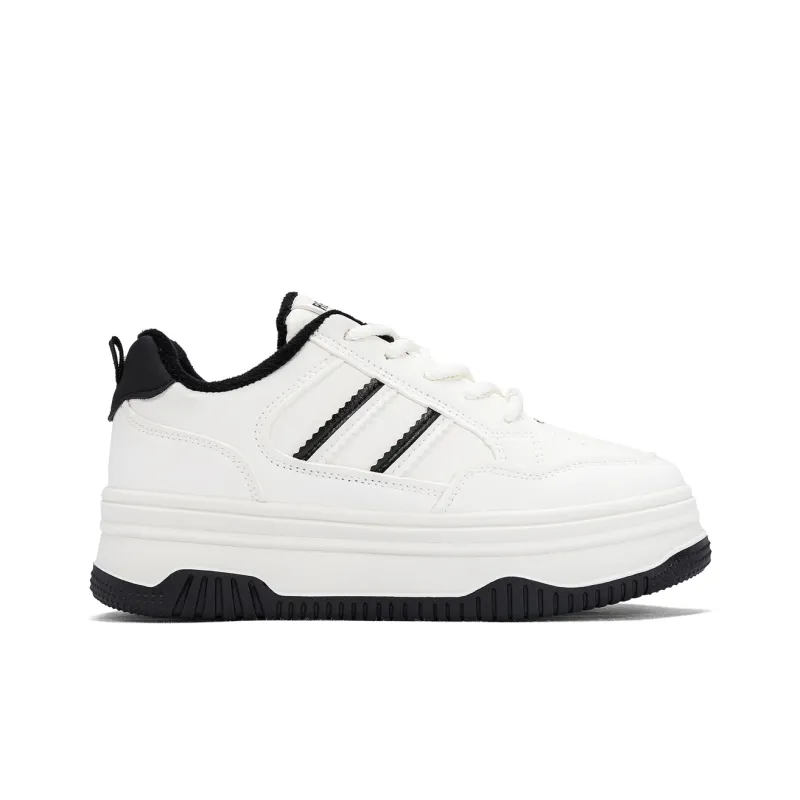 RENBEN Warm Balance Height Increasing Low-Top Skateboard Shoes Women's-1