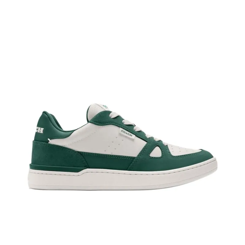 COACH Clip Court Low Top Skateboard Shoes Women's Green-1