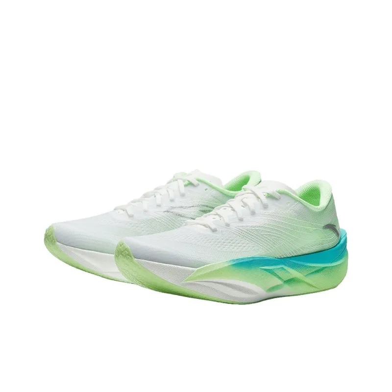 Anta C202 6.0 Cushioning, Slip Resistant, And Abrasion Resistant Low Top Carbon Plate Running Shoes Men's White Green-2