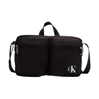 CALVIN KLEIN Fabric Shoulder Bag, Crossbody Bag, Handbag Medium Size Men's Black