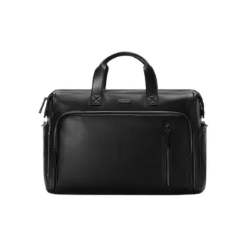SAMSONITE Cow Leather Travel Bag Regular Men's Black