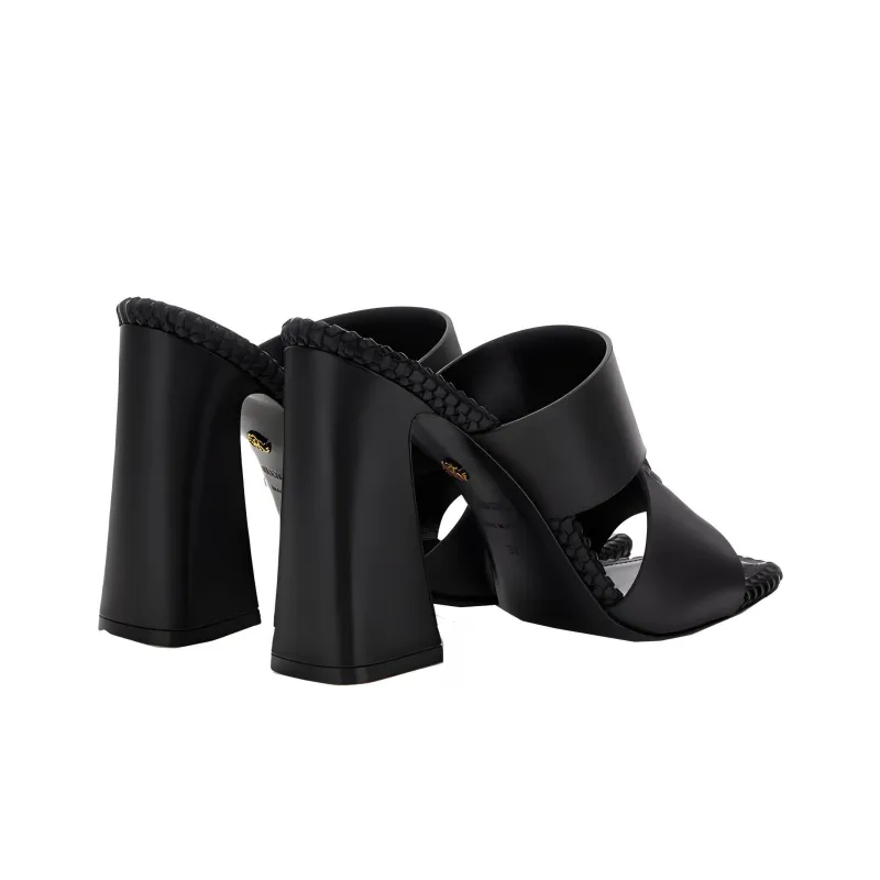 Roberto Cavalli 118mm Logo-embossed Leather Mules-3
